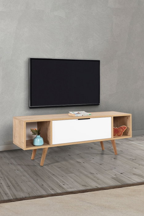 Hanah Home Mesir 3328 Soporte para TV Roble Zafiro y Blanco